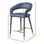 Destiny Vegan Leather Upholstered Counter Stool in Navy