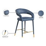 Destiny Vegan Leather Upholstered Counter Stool in Navy
