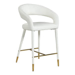 Destiny Vegan Leather Upholstered Counter Stool in White