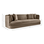 Alder 93.5" Velvet Upholstered Sofa in Taupe