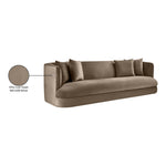 Alder 93.5" Velvet Upholstered Sofa in Taupe