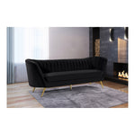 Margo 88" Velvet Upholstered Sofa in Black