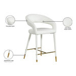 Destiny Vegan Leather Upholstered Counter Stool in White