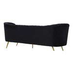 Margo 88" Velvet Upholstered Sofa in Black