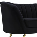 Margo 88" Velvet Upholstered Sofa in Black