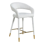 Destiny Boucle Fabric Upholstered Counter Stool in Cream