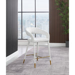 Destiny Boucle Fabric Upholstered Counter Stool in Cream