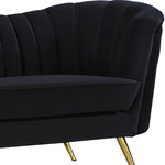 Margo 88" Velvet Upholstered Sofa in Black