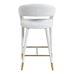 Destiny Boucle Fabric Upholstered Counter Stool in Cream