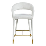 Destiny Boucle Fabric Upholstered Counter Stool in Cream