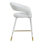 Destiny Boucle Fabric Upholstered Counter Stool in Cream