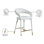 Destiny Boucle Fabric Upholstered Counter Stool in Cream