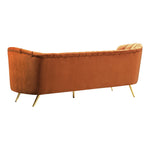 Margo 88" Velvet Upholstered Sofa in Cognac