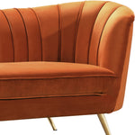 Margo 88" Velvet Upholstered Sofa in Cognac