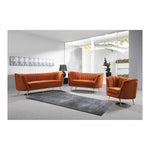 Margo 88" Velvet Upholstered Sofa in Cognac