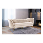 Margo 88" Velvet Upholstered Sofa in Cream
