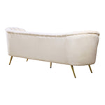 Margo 88" Velvet Upholstered Sofa in Cream