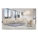 Margo 88" Velvet Upholstered Sofa in Cream