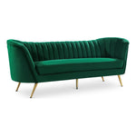 Margo 88" Velvet Upholstered Sofa in Green
