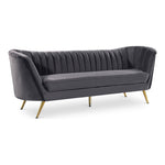 Margo 88" Velvet Upholstered Sofa in Grey