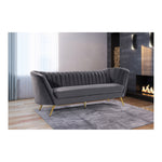 Margo 88" Velvet Upholstered Sofa in Grey