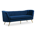 Margo 88" Velvet Upholstered Sofa in Navy