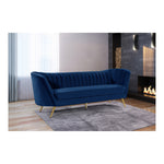 Margo 88" Velvet Upholstered Sofa in Navy
