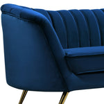 Margo 88" Velvet Upholstered Sofa in Navy