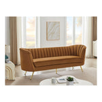 Margo 88" Velvet Upholstered Sofa in Saddle