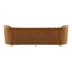 Margo 88" Velvet Upholstered Sofa in Saddle