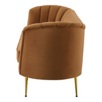 Margo 88" Velvet Upholstered Sofa in Saddle
