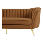 Margo 88" Velvet Upholstered Sofa in Saddle