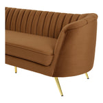 Margo 88" Velvet Upholstered Sofa in Saddle