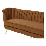 Margo 88" Velvet Upholstered Sofa in Saddle