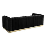Marlon 86.5" Velvet Upholstered Sofa in Black