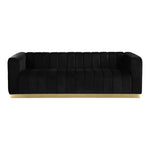 Marlon 86.5" Velvet Upholstered Sofa in Black