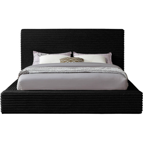 Dexter Corduroy Fabric Upholstered King Bed in Black