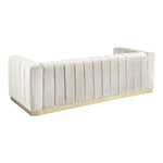 Marlon 86.5" Velvet Upholstered Sofa in Cream