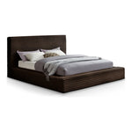 Dexter Corduroy Fabric Upholstered King Bed in Brown