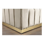 Marlon 86.5" Velvet Upholstered Sofa in Cream