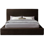 Dexter Corduroy Fabric Upholstered King Bed in Brown