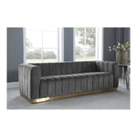 Marlon 86.5" Velvet Upholstered Sofa in Grey