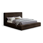 Dexter Corduroy Fabric Upholstered King Bed in Brown