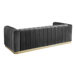Marlon 86.5" Velvet Upholstered Sofa in Grey