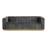 Marlon 86.5" Velvet Upholstered Sofa in Grey