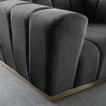 Marlon 86.5" Velvet Upholstered Sofa in Grey