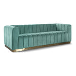 Marlon 86.5" Velvet Upholstered Sofa in Mint