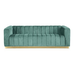Marlon 86.5" Velvet Upholstered Sofa in Mint