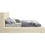Dexter Corduroy Fabric Upholstered King Bed in Cream