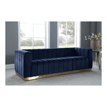 Marlon 86.5" Velvet Upholstered Sofa in Navy